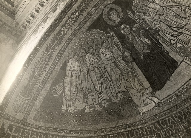 Zigrossi, Giuseppe — Anonimo romano sec. IX - S. Maria in Domnica, mosaico del catino absidale, parte sinistra — particolare
